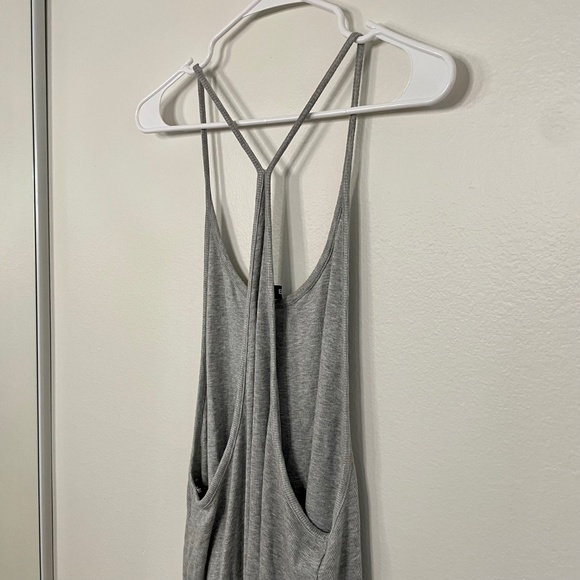 Grey Ribbed Racerback Tank Dress - Picture 13 of 15